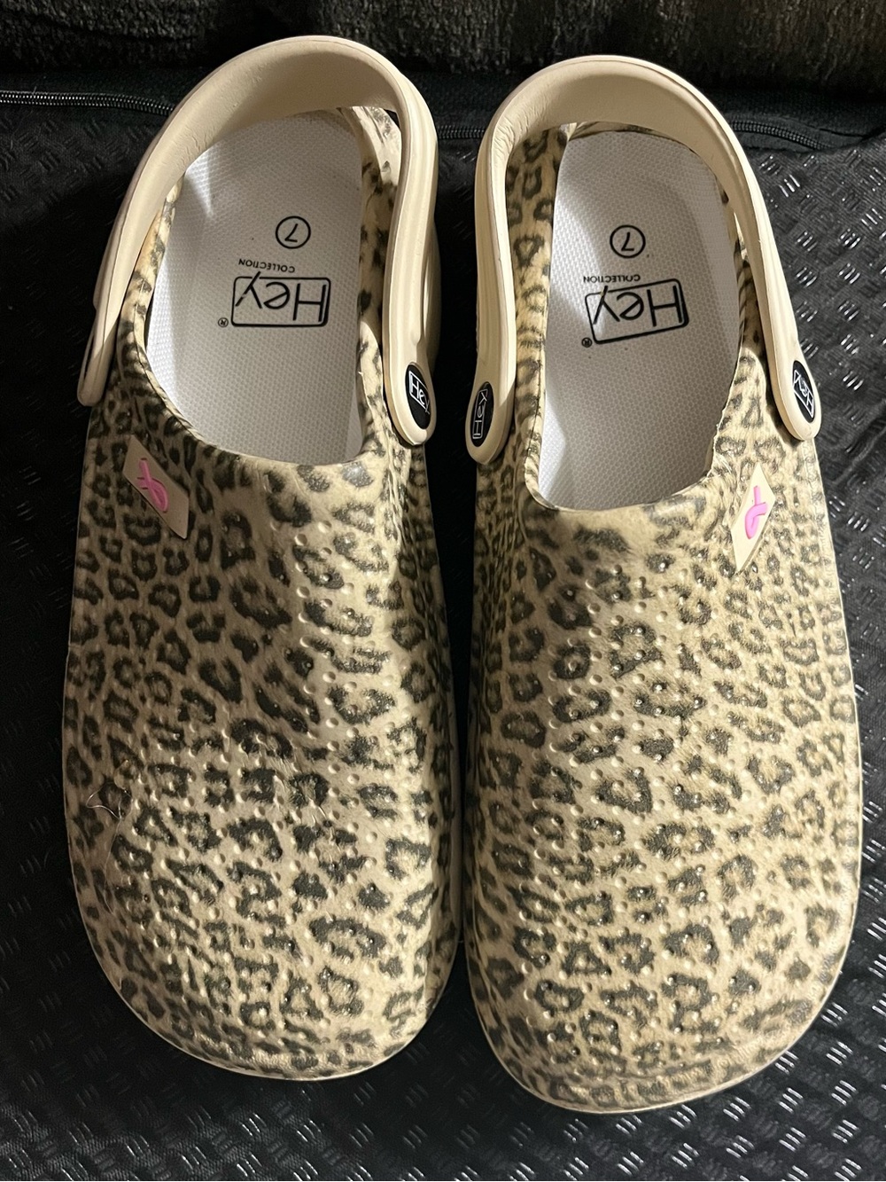 Hey Collection Women's Leopard Print Slip-On Clogs in Beige
